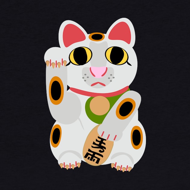 Lucky Cat Cute Cartoon Fortune Art by Tshirtfort